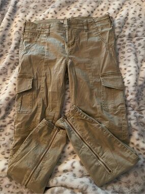 Guess Olive Cargo Pants with Stretch Waistband